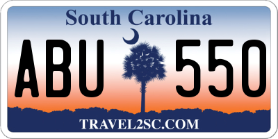 SC license plate ABU550
