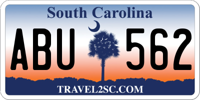 SC license plate ABU562