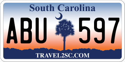 SC license plate ABU597