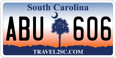 SC license plate ABU606