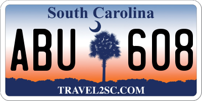 SC license plate ABU608