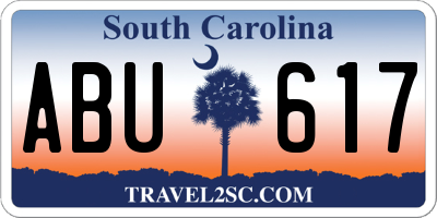 SC license plate ABU617