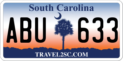 SC license plate ABU633