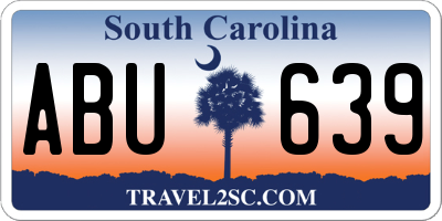 SC license plate ABU639