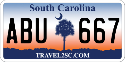 SC license plate ABU667
