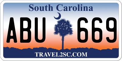 SC license plate ABU669