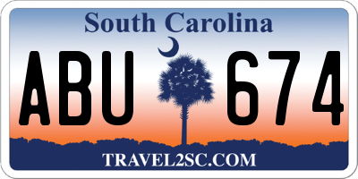SC license plate ABU674