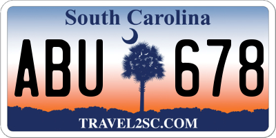 SC license plate ABU678
