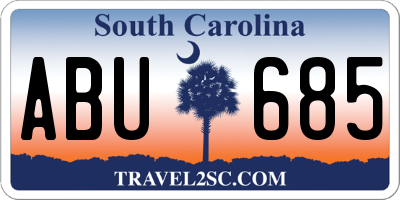 SC license plate ABU685