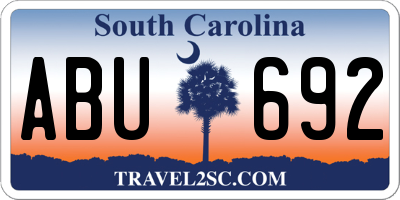 SC license plate ABU692