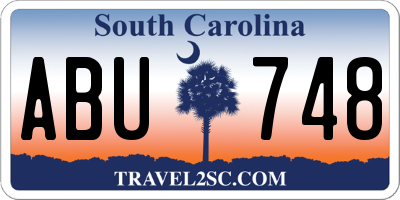 SC license plate ABU748