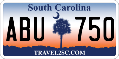 SC license plate ABU750