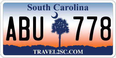 SC license plate ABU778