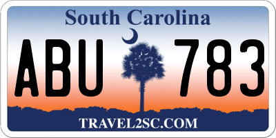 SC license plate ABU783