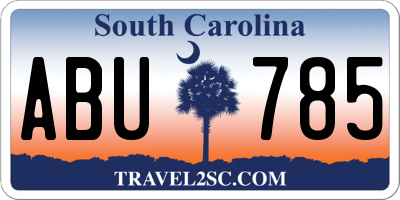 SC license plate ABU785