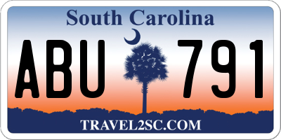 SC license plate ABU791
