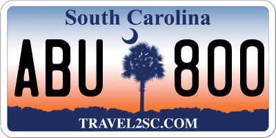SC license plate ABU800
