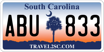SC license plate ABU833