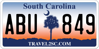 SC license plate ABU849