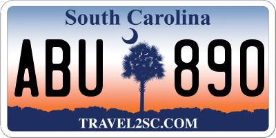 SC license plate ABU890