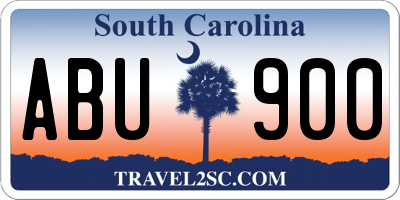 SC license plate ABU900