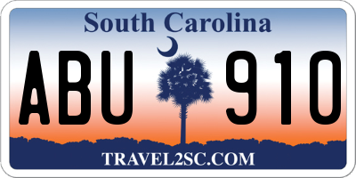 SC license plate ABU910