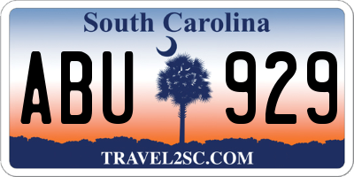 SC license plate ABU929
