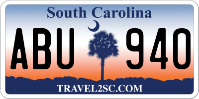 SC license plate ABU940