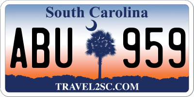 SC license plate ABU959