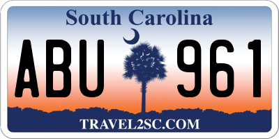 SC license plate ABU961