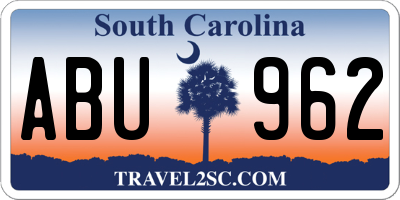 SC license plate ABU962