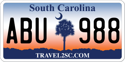 SC license plate ABU988