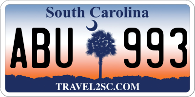 SC license plate ABU993