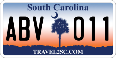 SC license plate ABV011