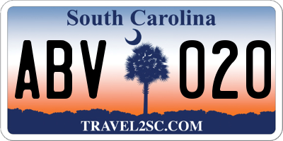 SC license plate ABV020
