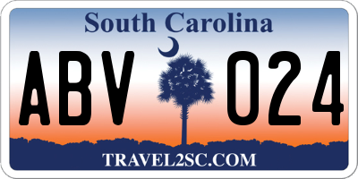 SC license plate ABV024