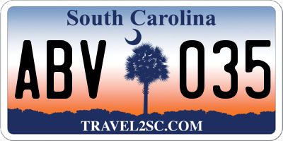 SC license plate ABV035