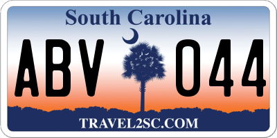 SC license plate ABV044