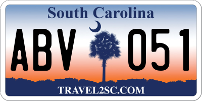 SC license plate ABV051