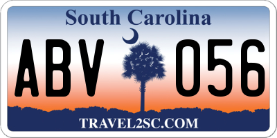 SC license plate ABV056