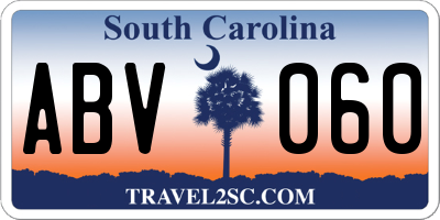 SC license plate ABV060