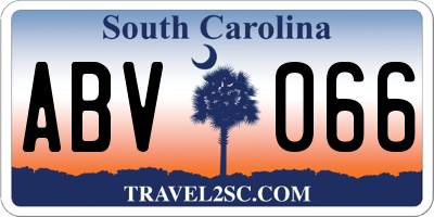 SC license plate ABV066