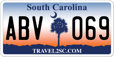 SC license plate ABV069