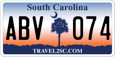 SC license plate ABV074