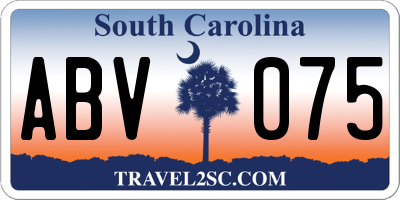 SC license plate ABV075