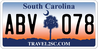 SC license plate ABV078