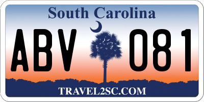 SC license plate ABV081