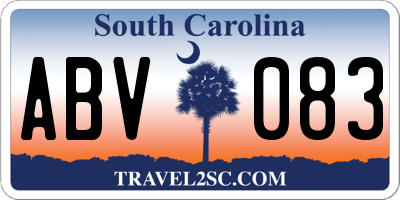 SC license plate ABV083