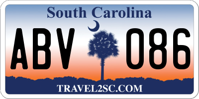 SC license plate ABV086