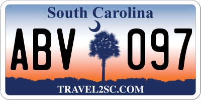SC license plate ABV097